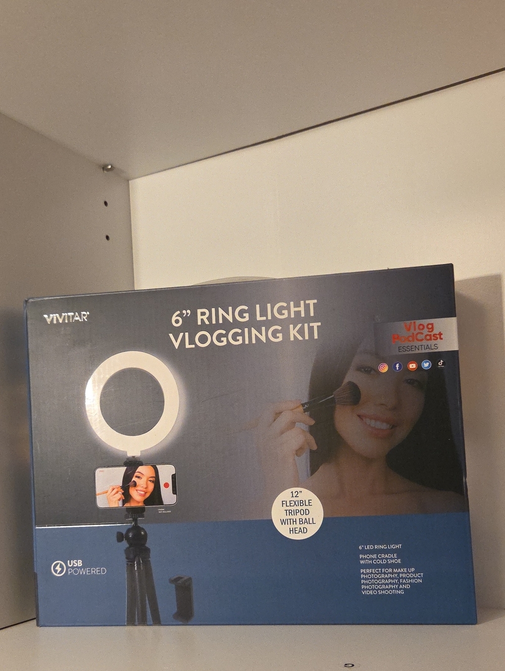 Vivitar 6" Ring Light Vlogging Kit - White